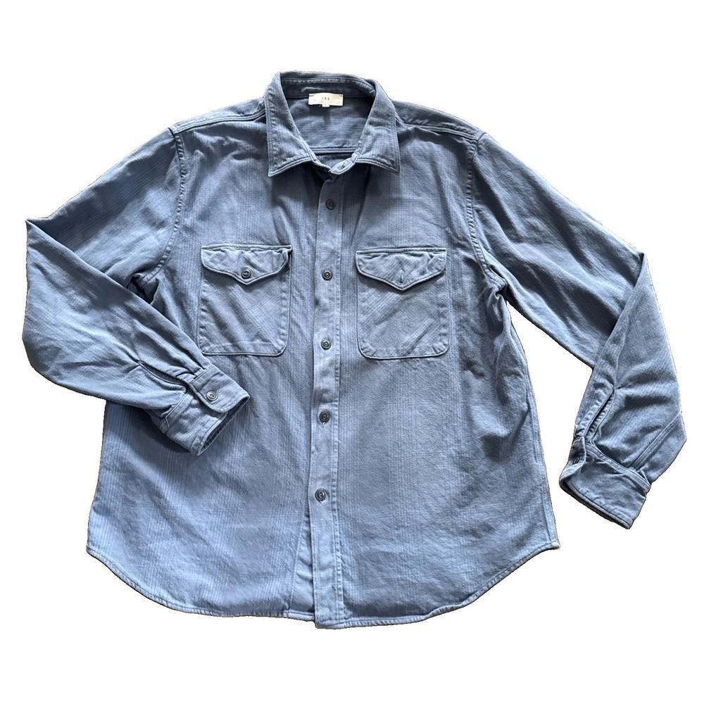 Save Khaki United SKU Flannel Shirt Men XL Blue Brushed Cotton Workshirt USA